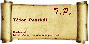 Tódor Paszkál névjegykártya